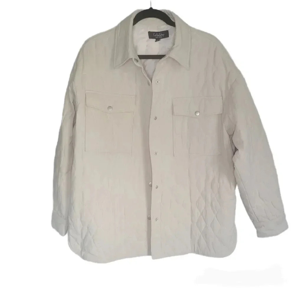 Coffee Shop Quilted Shirt Jacket Size Medium New‎ Without Tags